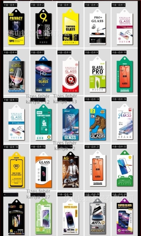 Tíz az egyben univerzális mobiltelefon védőfóliát csomagoló doboz