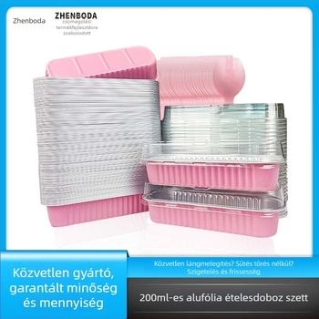 Hosszúkás alufóliadoboz, 200 ml, barbecue és piknikhez, ebédes doboz kivitel take-away, méret 165 × 65 mm, vastagság 8 µm, durian doboz