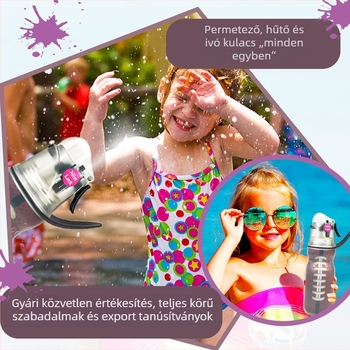 Spray víz pohár nyári hidratációhoz, hordozható, ütésálló kültéri sportokhoz
