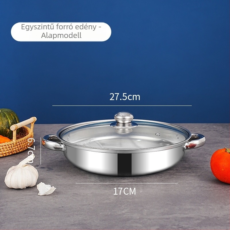 Rozsdamentes acélból készült dupla rétegű gőzölő fazék, 28 cm, otthoni használatra, két fogantyúval, nagy kapacitás