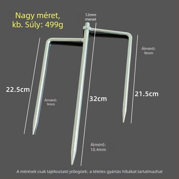 Egyedi ernyő háromlábú állvány talppal és földcsappal kempingezéshez