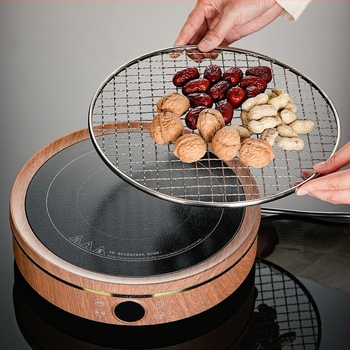 Koreai stílusú kör alakú grillsütő rács rozsdamentes acélból, kültéri használatra, mini és nagy méretben, megerősített rošt húsokhoz
