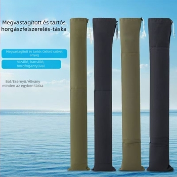 Vászonból készült horgászfelszerelés táska bot- és esernyőtartóval