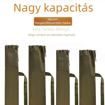Vászonból készült horgászfelszerelés táska bot- és esernyőtartóval