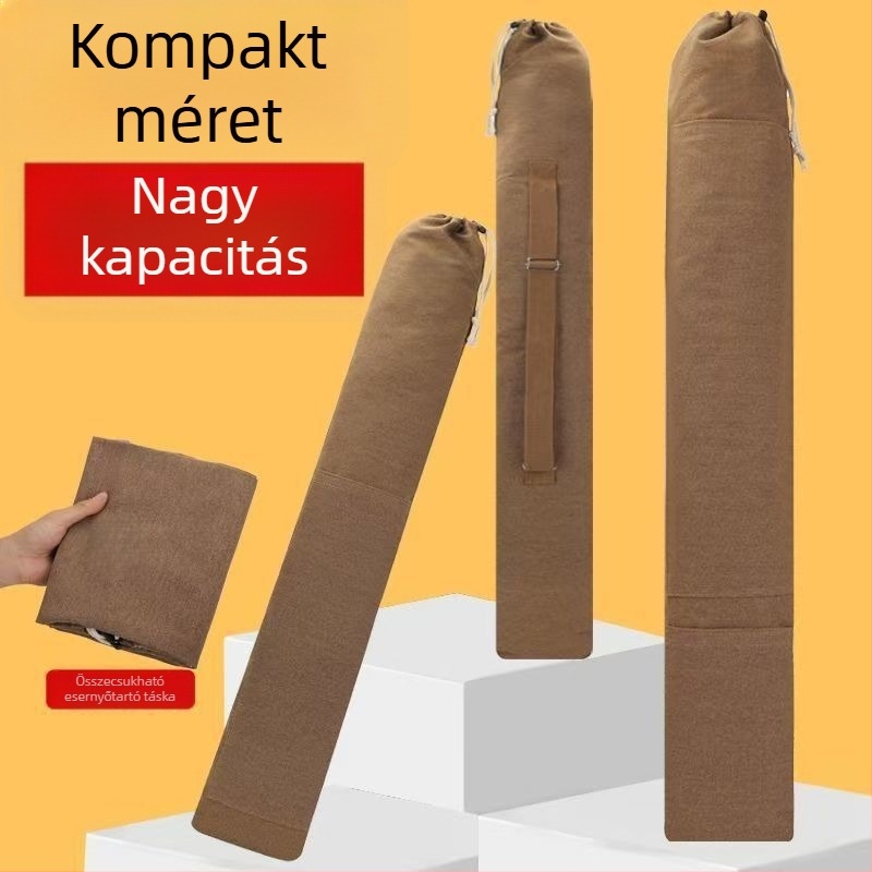 Vászonból készült horgászfelszerelés táska bot- és esernyőtartóval