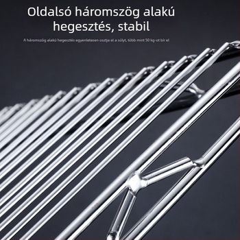 Rozsdamentes acél sertésrács, vastagított kétszintes hűtő- és kiállító rács, hús kiállító rács, grillsütő rács, kettős rétegű kereskedelmi használatra