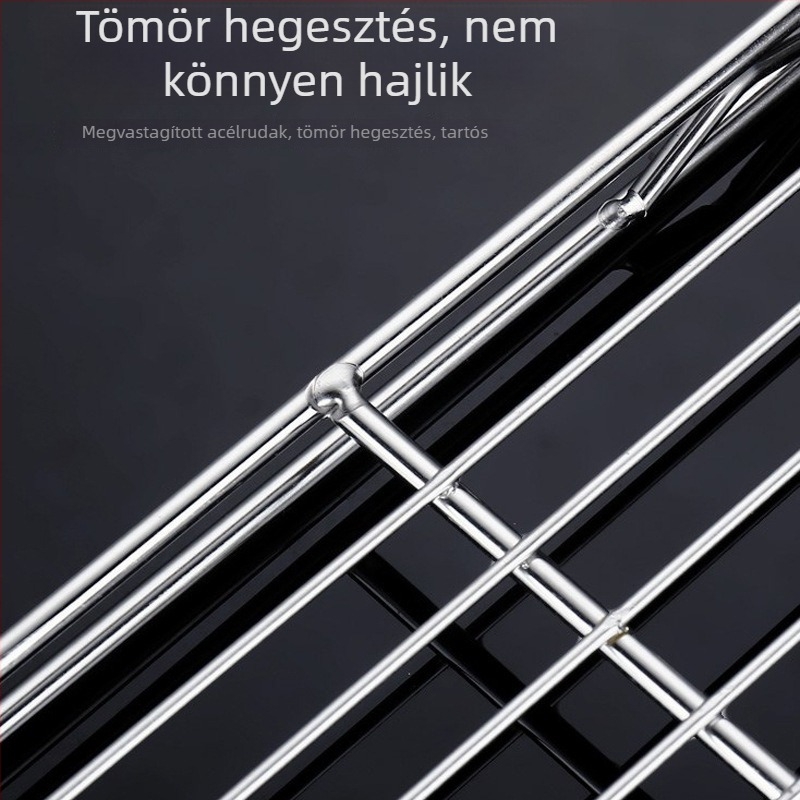Rozsdamentes acél sertésrács, vastagított kétszintes hűtő- és kiállító rács, hús kiállító rács, grillsütő rács, kettős rétegű kereskedelmi használatra