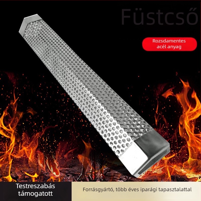 12 hüvelykes kültéri BBQ füstcső, 304 rozsdamentes acél, élelmiszer-minőségű légáteresztő füstszűrő