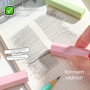 Kaba Bear rajzfilm hexagonális radír gyerekeknek, tiszta radírozás, a darabokat sorokba gyűjti, kíméli a papírt