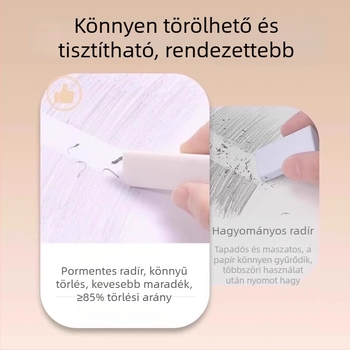 Háromszög alakú nyommentes radír diákoknak, 2B vizsgára HB