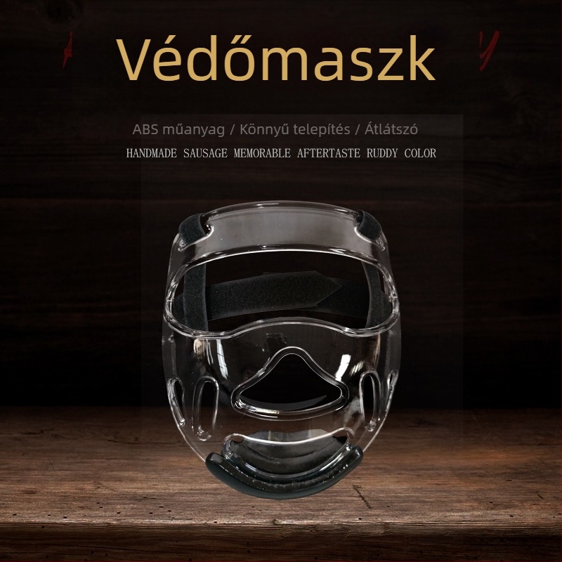 Leválasztható átlátszó Taekwondo fejvédő és arcvédő
