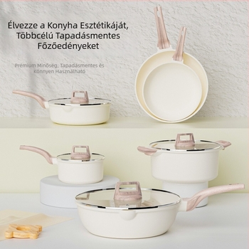 Gránit alapú, tapadásmentes 7 darabos edénykészlet üvegfedőkkel