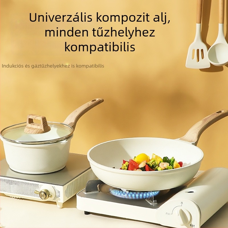 Gránit alapú, tapadásmentes 7 darabos edénykészlet üvegfedőkkel
