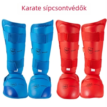 Megvastagodott lábszár- és lábfejvédő készlet karate, taekwondo, kyokushin, sanda és boksz számára