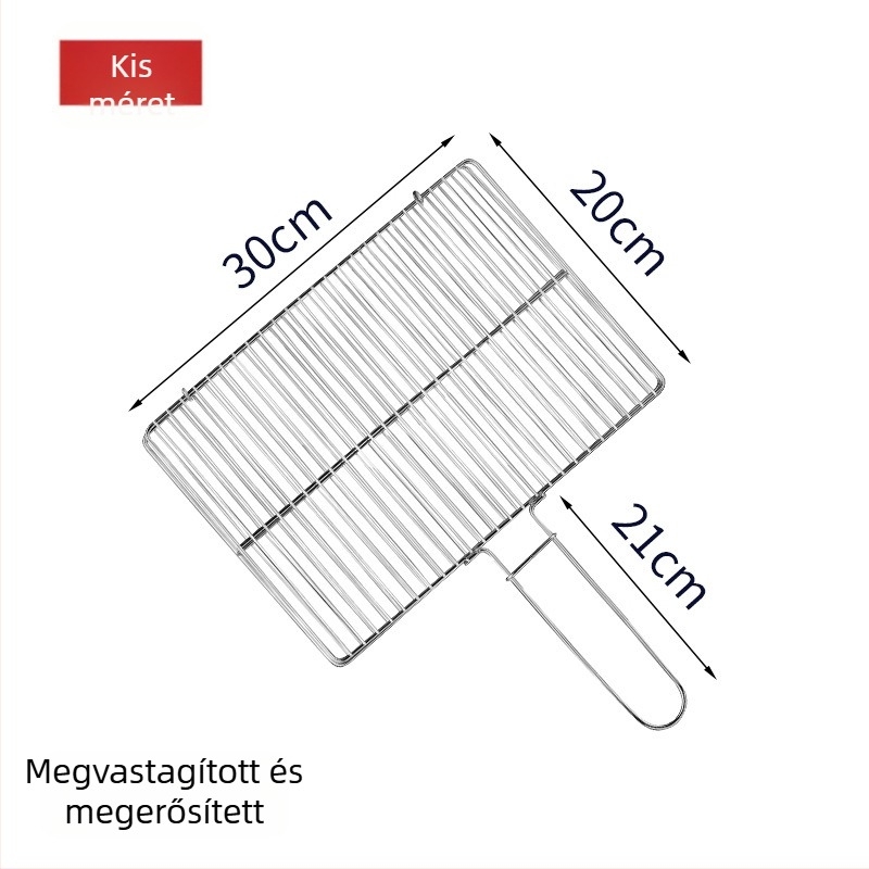 Rozsdamentes acél grill-kiegészítő készlet: halcsipesz, grillháló és grillrács