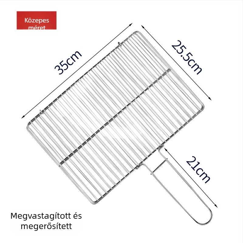 Rozsdamentes acél grill-kiegészítő készlet: halcsipesz, grillháló és grillrács