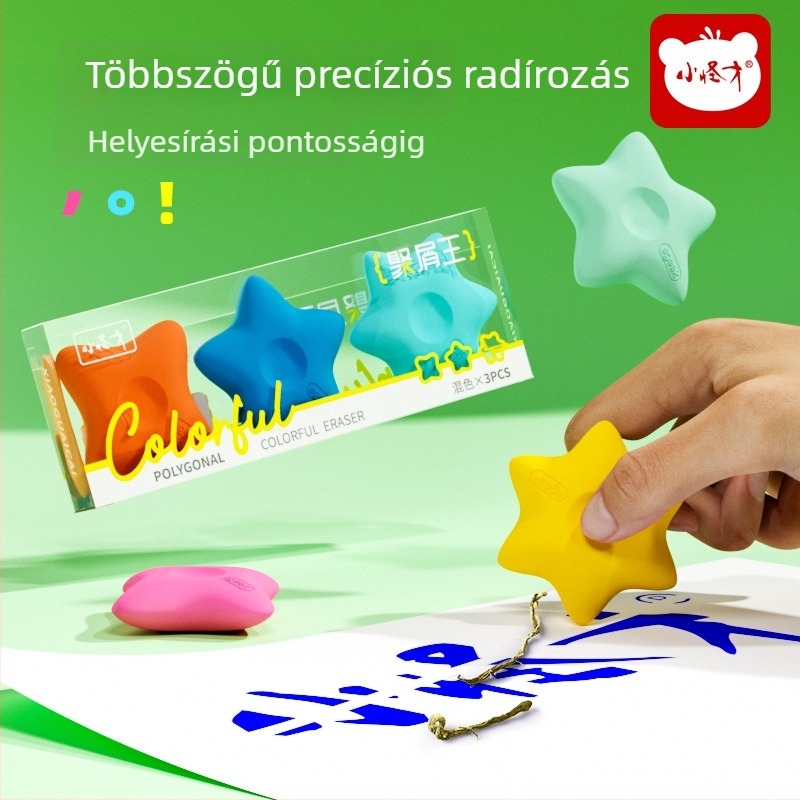 Casimir sokszögletű csillaggradír, darabkák nélkül, ultra tiszta, nem toxikus gyerekeknek