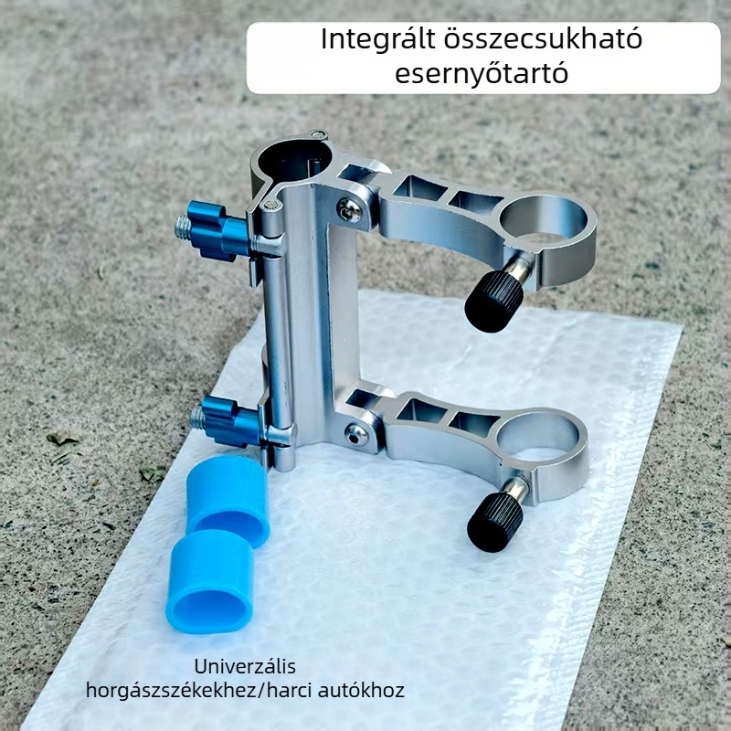 Összehajtogatható alumínium ötvözetű horgásznapellenző-tartó beépített rögzítő kerettel