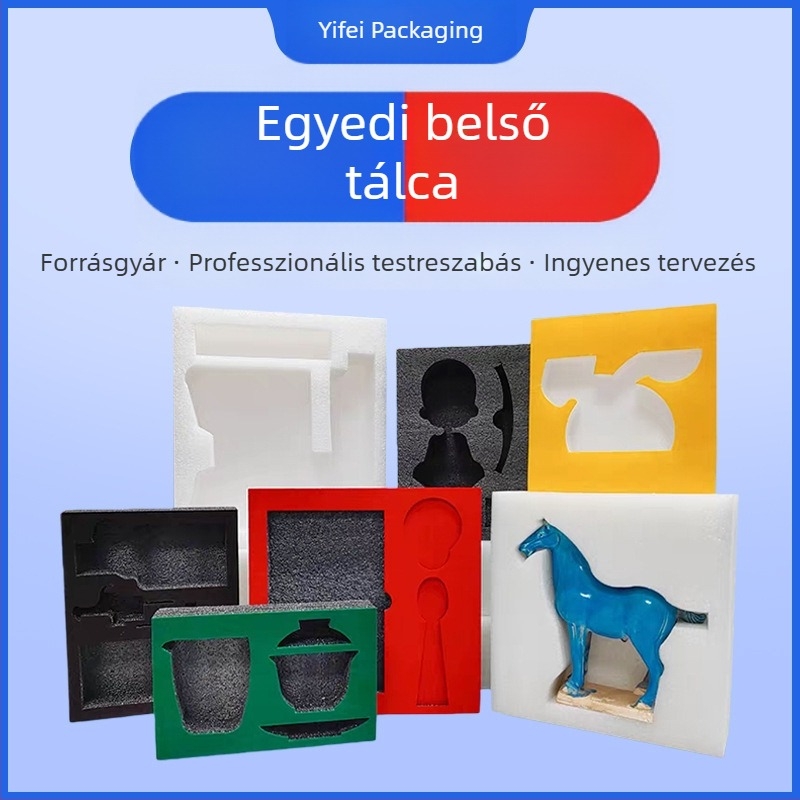 Egyedi belső bevonat csomagoló dobozhoz flockolt kartonból, luxus ajándékdoboz szett EPE alaprésszel, leesés- és ütésálló védelem