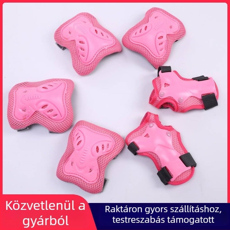 Gyerekeknek készült védőfelszerelés rollerhez és görkorcsolyázáshoz: sisak, csukló- és könyök- és térdvédők