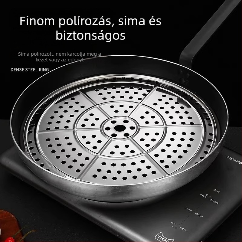 304 rozsdamentes acélból készült kör alakú pároló tál élelmiszer-minőségű, otthoni pároló rács kosár és háló
