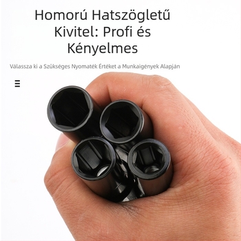 10 részes pneumatikus hosszabbított sockets készlet, 1/2 hüvelykes hajtás, fekete elektroplakált felület, CR-V anyag, autójavítási eszközök