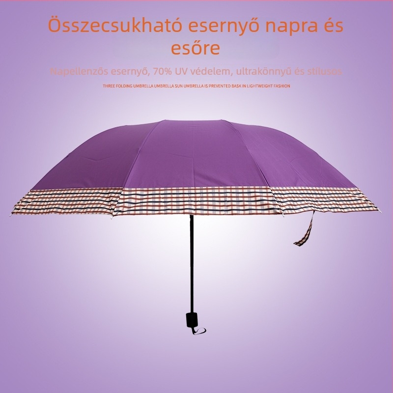 Különösen nagy méretű üzleti esernyő személyre szabott reklámnyomtatással, háromrészes, UV-védelem