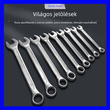 Omar Tools Kétfunkciós csavarkulcs, szilva virág formájú nyílással, magas széntartalmú acél, krómozott bevonat, autójavító készlet