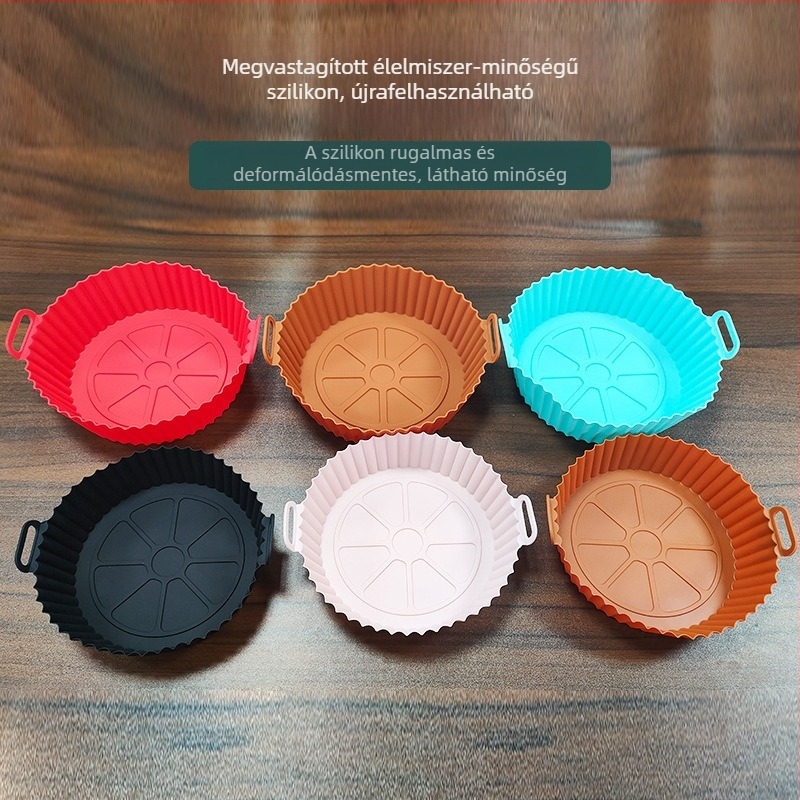 Élelmiszer-minőségű szilikon sütőmatrac légsütőhöz, olajtűrő, magas hőállóságú, 60 g, összecsukható, mikrohullámú sütőben használható