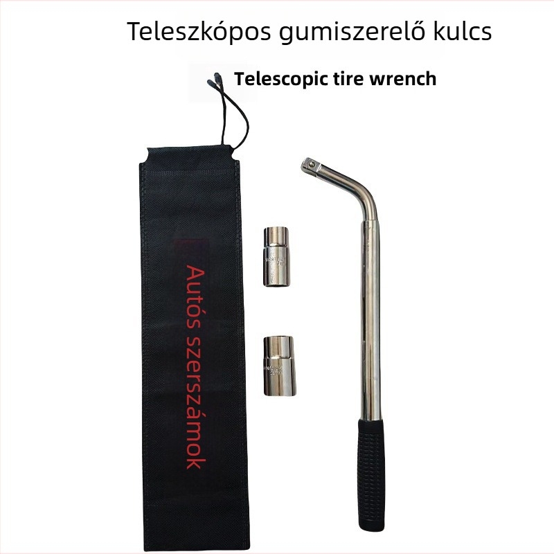 Teleszkópos autógumi kulcs és abroncselhúzó eszköz hosszított dugókulcs fejjel