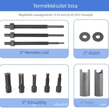 Motorkerékpárcsapágy eltávolító eszköz motorkerékpár- és elektromos kerékpár vázakhoz, mini húzóeszköz