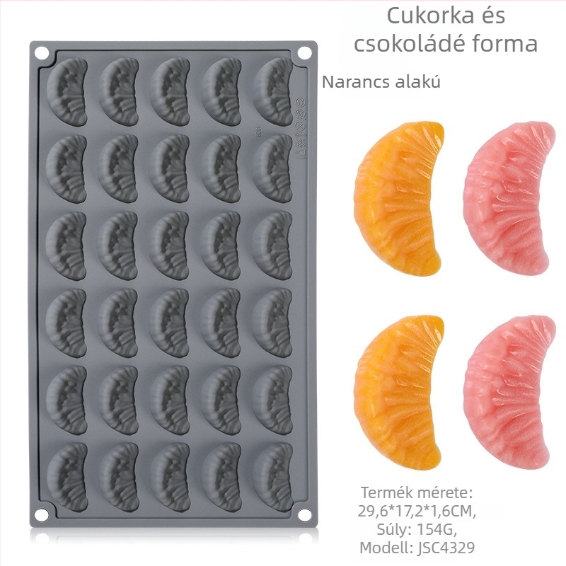 Narancsos csokoládés mousse szilikon forma, gyümölcs sorozat, élelmiszer-minőség, magas hőmérsékletnek Ellenálló, könnyű kiemelés a formából, sütéshez