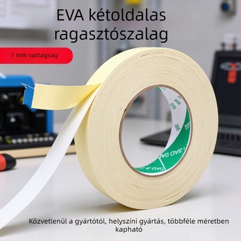 EVA kétoldalú habszalag, erős ragasztó, 1 mm vastagság, 2 cm szélesség, 10 m hossz, magas viszkozitású EVA ragasztó, plakátokhoz