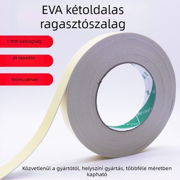 EVA kétoldalú habszalag, erős ragasztó, 1 mm vastagság, 2 cm szélesség, 10 m hossz, magas viszkozitású EVA ragasztó, plakátokhoz