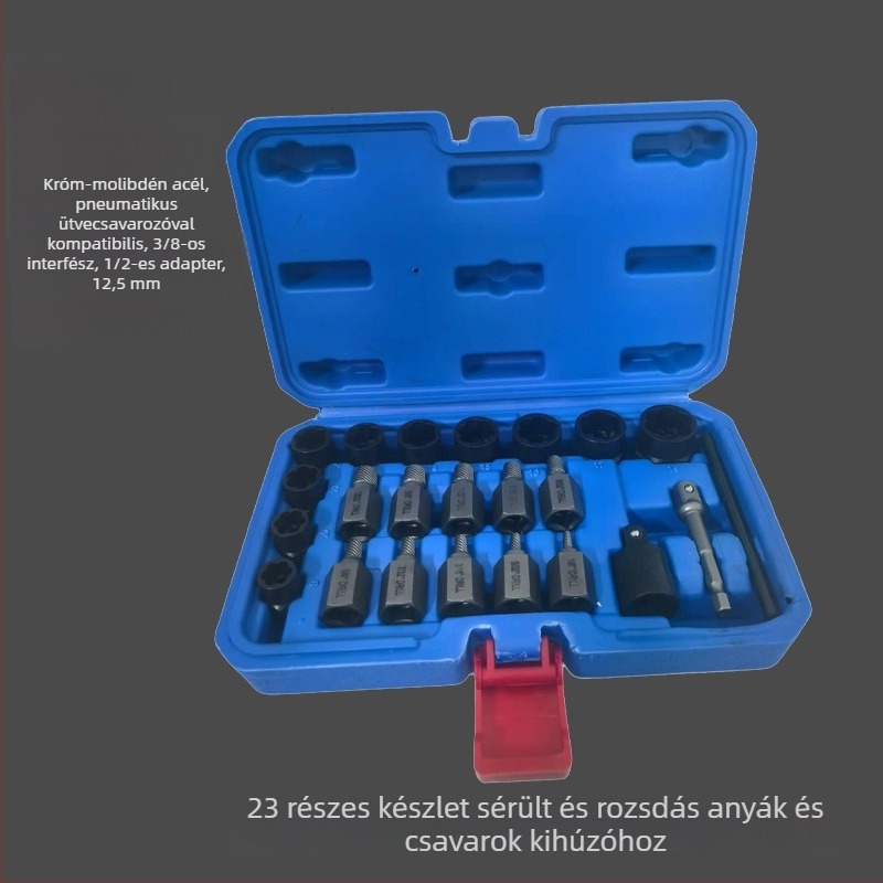 23 részes készlet kerékcsavarok eltávolítására, lopás elleni védelem, kézi kulcs, hatszögletű kulcs