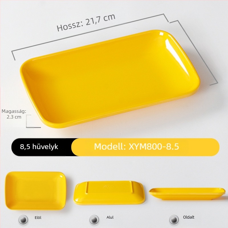 Melamin hosszúkás tál porcelánimitációs felülettel, hot pothoz, grillhez, rizs tekercsekhez és köretekhez.