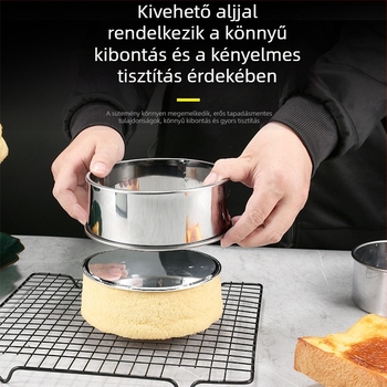 Rozsdamentes acélból készült chiffon torta forma levehető aljjal, kör alakú, otthoni sütésre
