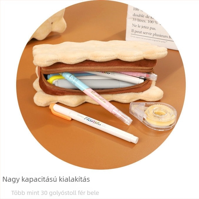 Japán-stílusú plüss tolltartó diákoknak, nagy kapacitással