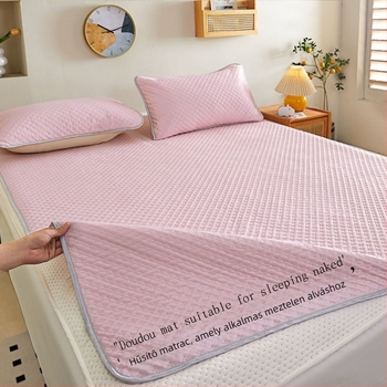 Nyári hűsítő ice silk ágy matracvédő, egyszínű, kétoldalas, gépi mosás, kollégiumi használatra, 1.5–2.0 m ágyakhoz