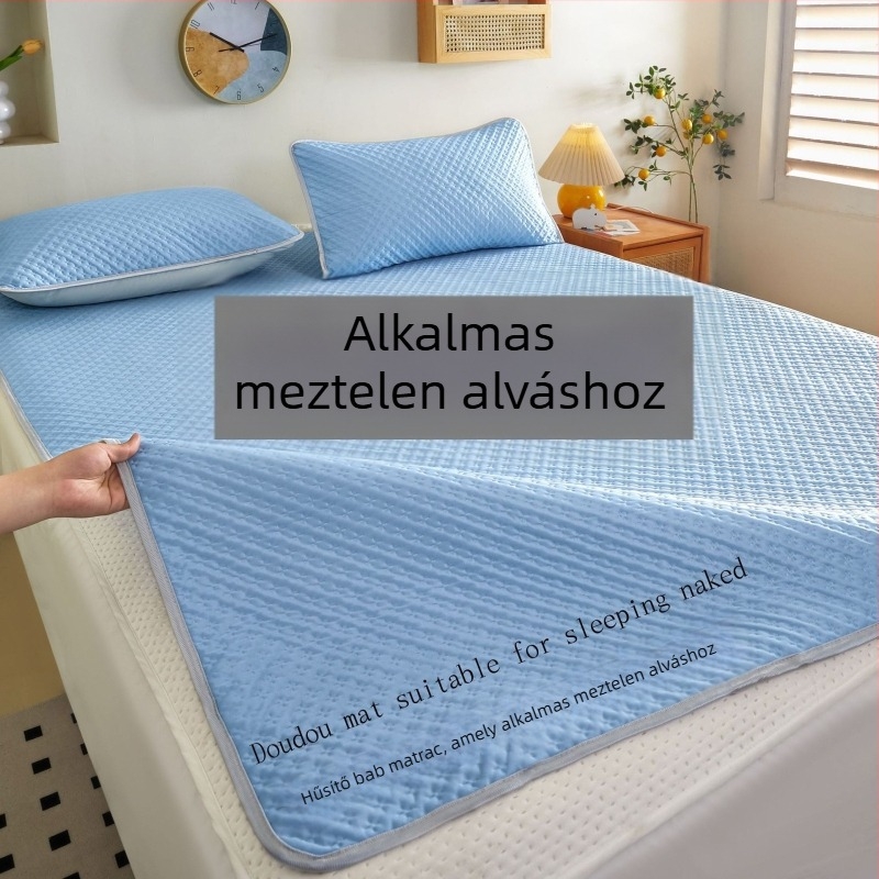 Nyári hűsítő ice silk ágy matracvédő, egyszínű, kétoldalas, gépi mosás, kollégiumi használatra, 1.5–2.0 m ágyakhoz