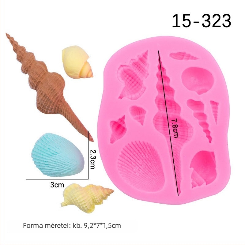 Tengeri csigahéj alakú szilikon forma fondant-hoz és tortadíszítéshez