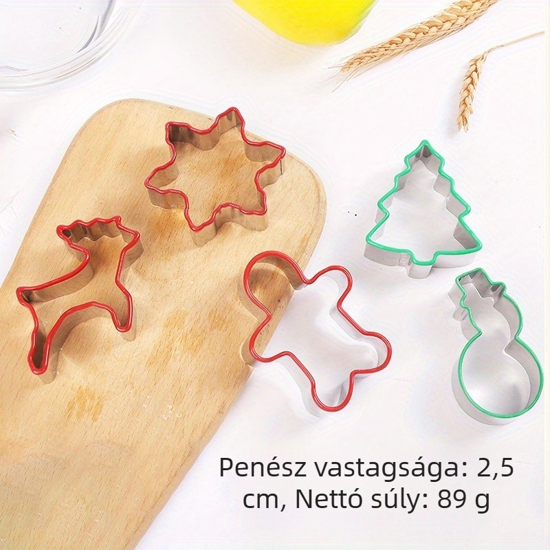 Karácsonyi sütiforma és tortaszeletelő, rozsdamentes acél, szabálytalan formák, sütőforma