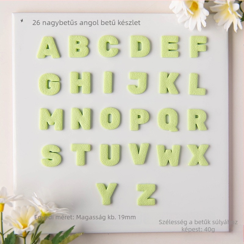 Polimer gyurma formázó készlet angol nagybetűk A-Z és számok 0-8, fülbevaló- és medálkészítéshez