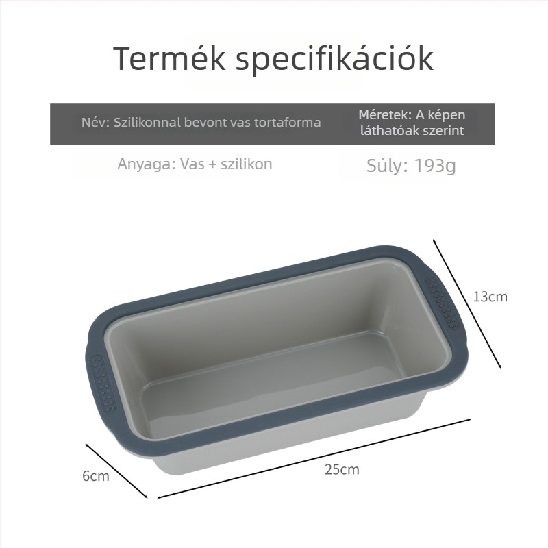 Két színű összecsukható szilikon süteményforma nyomó-kioldó mechanizmussal, négyzet alakú