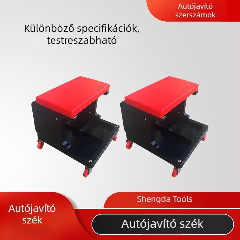 Shengda Műanyag autójavító szék — karbantartási és detailing munkaszék, mobil tárolóval