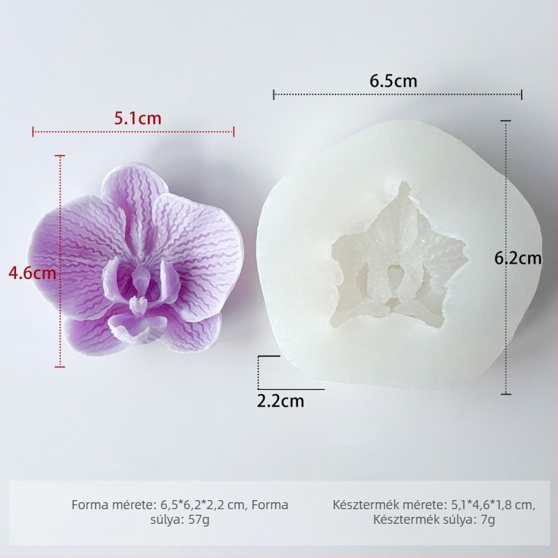 Phalaenopsis virág szilikon forma DIY 3D virágos gyertya és gipsz díszítéséhez