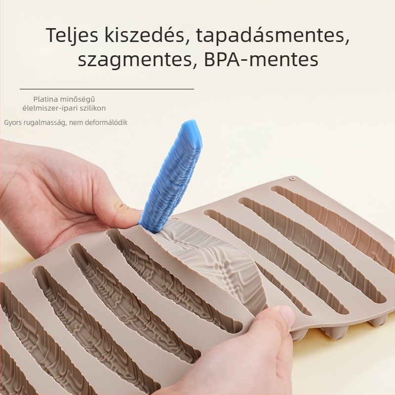 Új többrekeszes vaníliás hosszúkás süteményforma szilikonból – mousse, csokoládé, édesség és puding számára – élelmiszerbiztonságú, francia sütés