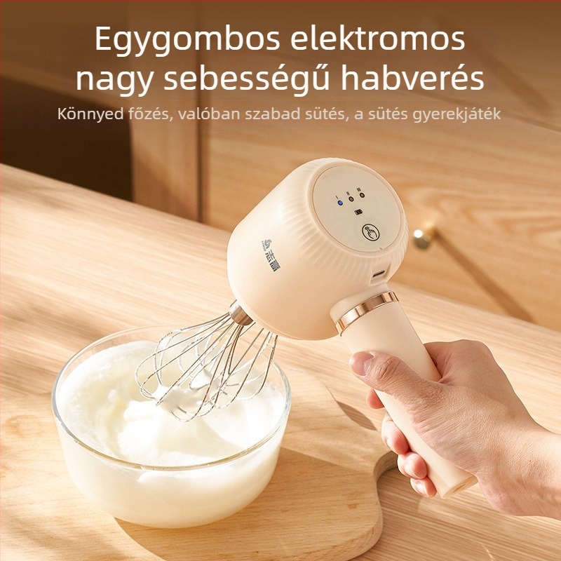 Elektromos tejhabosító és tojásverő, kézi konyhai mixer kávéhoz, 3 sebesség, modell TK-D302
