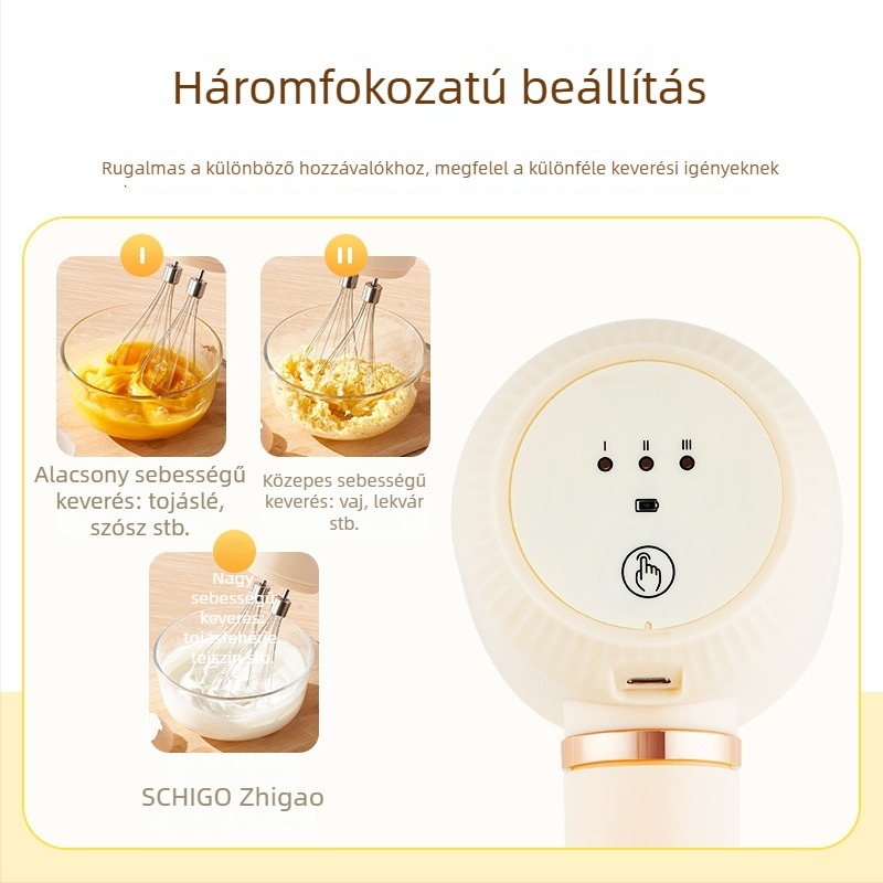Elektromos tejhabosító és tojásverő, kézi konyhai mixer kávéhoz, 3 sebesség, modell TK-D302