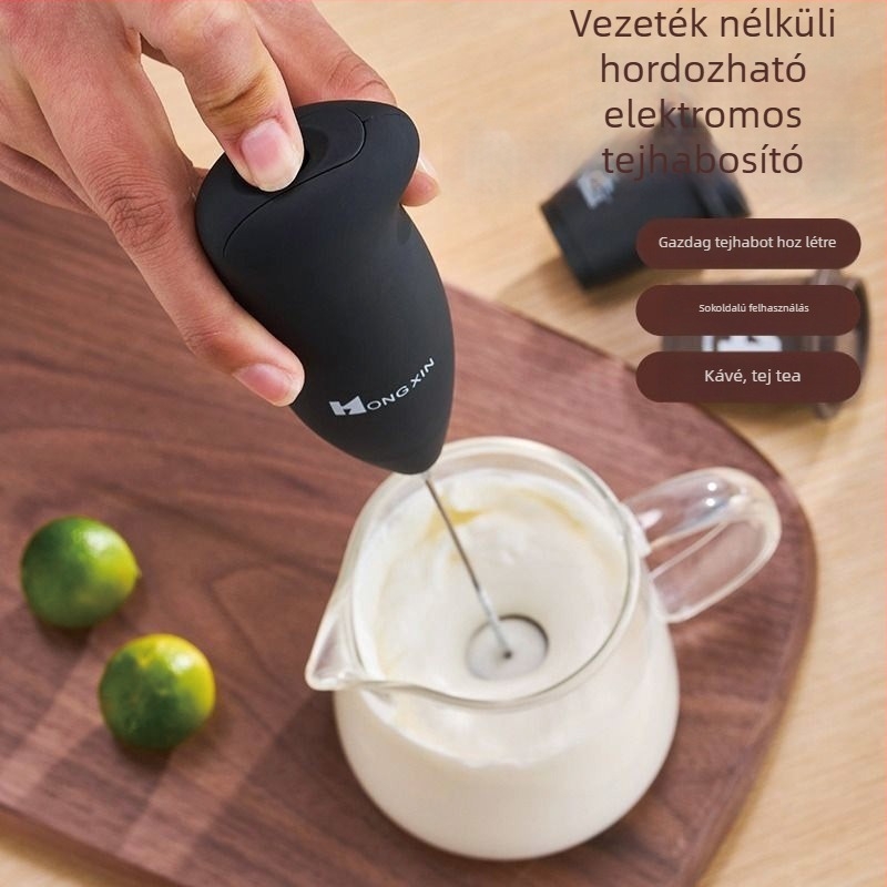 Kávé tejhabosító – kézi automata mini keverő forró és hideg tejhez